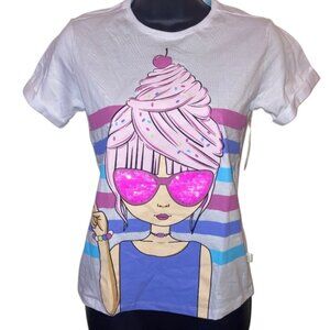 Flip Sequins Short Sleeve Graphic Tee - Size: 12